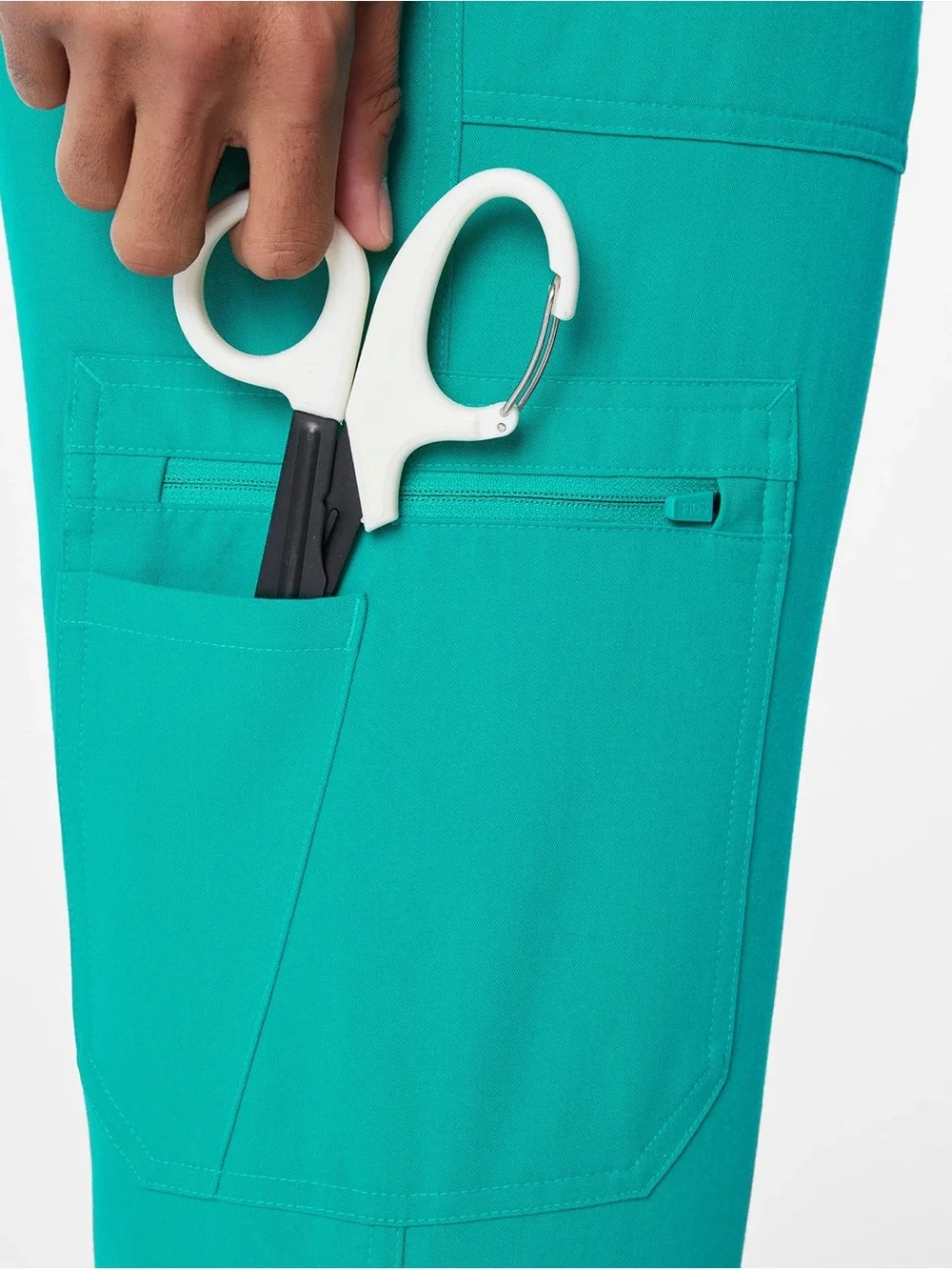 NWT FIGS Men’s Cairo Cargo Scrub Pants XS/S Regular Teal Green Blue Zipper